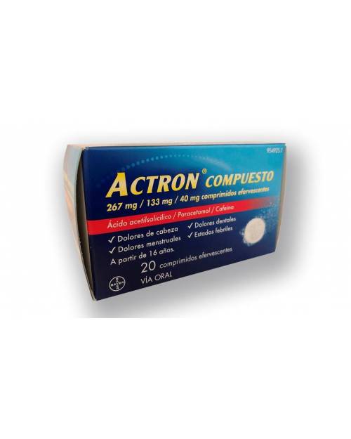 ACTRON COMPUESTO 267 MG/133 MG/40 MG COMPRIMIDOS EFERVESCENTES